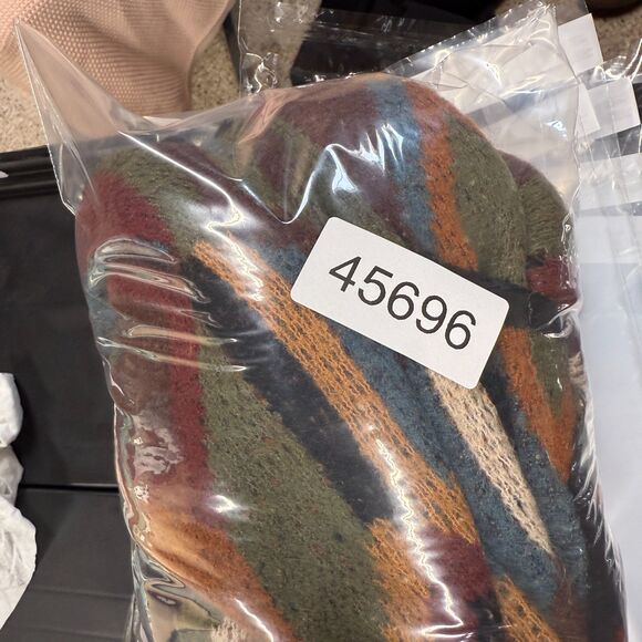 Cotton & Rye Cardigan Women XL Brown Geometric Open Front Long Sleeve Pockets - Picture 7 of 7